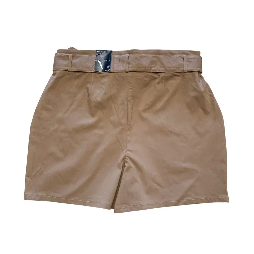 NWT INC International Concept Vivid Run Short Size 16 Tan High Rise